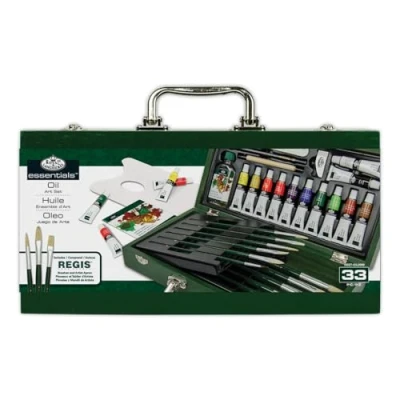 Imagen de Royal &amp; Langnickel Oil Painting Wooden Box Set Caja de Madera brochas para Pintura al óleo, Multicolor, Juego 32 Piezas