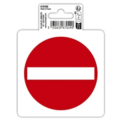 Imagen de Exacompta Ref. 67049E 1 pictograma adhesivo redondo ENVIA PROHIBIDO En vinilo PVC tratado antideslizante y resistente a los rayos UV Acabado brillante Diámetro: 10 cm Colores: rojo