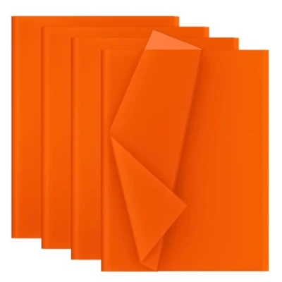 Imagen de Creavvee Decoupage Papel de seda 50 x 70 cm, Blanco, 28 Hojas, Naranja