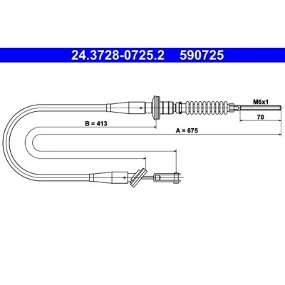 Imagen de ATE 24.3728 0725.2 Cable de Embrague OPEL: Agila A