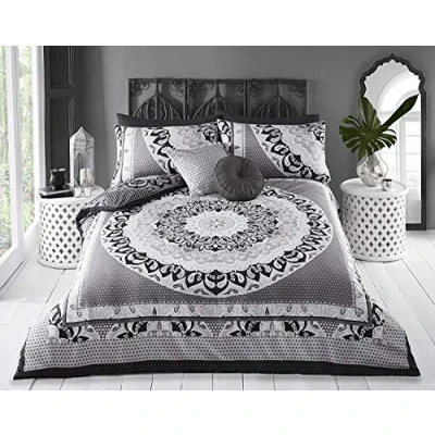 Imagen de Sleepdown Juego de funda edredón reversible para cama doble, fácil cuidar y diseño algodón súper suave, con estampado cachemira, tamaño 220 x 260 cm + 2 fundas almohada a juego.