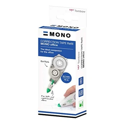 Imagen de Tombow MONO Office Recambio para Cinta Correctora Blanca de Secado Inmediato Medidas 4,2 mm x 14 m Compatible con Modelo CT CRE4