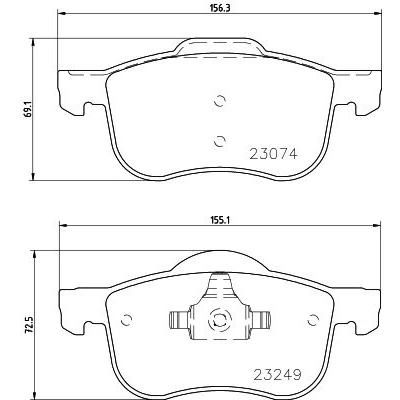 Imagen de HELLA 8DB 355 006 851 Juego de pastillas freno no preparado para indicador desgaste VOLVO: S60 I, XC70 I Cross Country, S80