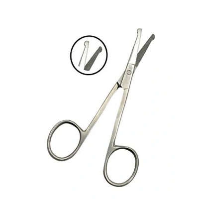 Imagen de Spire tijeras de uñas bebé 9 cm, nariz y pelo, cuchillas seguridad con punta redondeada para recortar pequeños detalles, vello facial, orejas, cejas