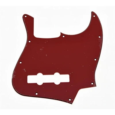 Imagen de KAISH Golpeador de 4 cuerdas estilo J Bass Pick Guard placa arañazos para USA/México Jazz rojo 3 capas