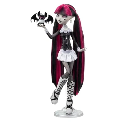 Imagen de Monster High, Drama de película, Draculaura, en Blanco y Negro, para coleccionista, pósteres del tamaño la muñeca a Real, temática película Terror, HKN27