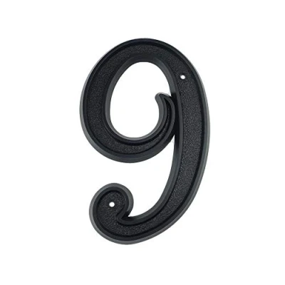 Imagen de HASWARE Número de casa 5.5 pulgadas (139mm) Números puerta modernos dirección calle, Plástico ABS negro (9)
