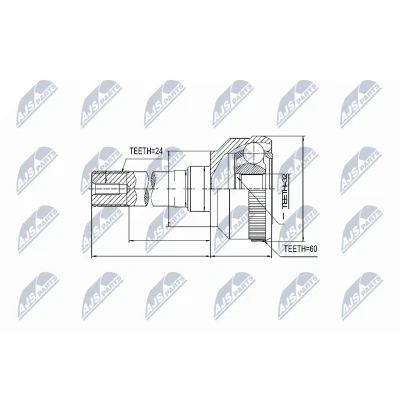 Imagen de NTY NPZ LR 011 Junta Homocinética Eje delantero, derecha, izquierda con circlip en la parte trasera LAND ROVER: Defender Pick up
