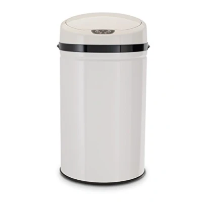 Imagen de ECHTWERK Papelera, papelera con sensor, eléctrica, sensor de movimiento por infrarrojos, cuerpo acero inoxidable, INOX Blanco, cepillado, capacidad 30 litros