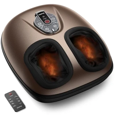 Imagen de RENPHO Masajeador de pies con calor para fascitis plantar, Portátil Amasado Shiatsu, Compresión, Massager eléctrico los 3 intensidades, Marrón