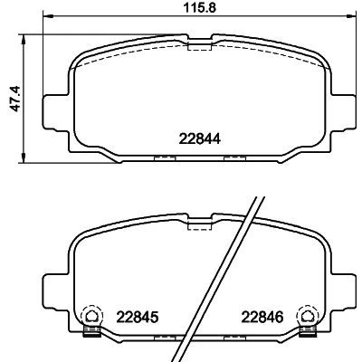 Imagen de HELLA 8DB 355 039 411 Juego de pastillas freno con avisador acústico desgaste tornillos pinza accesorios FIAT: Tipo Berlina