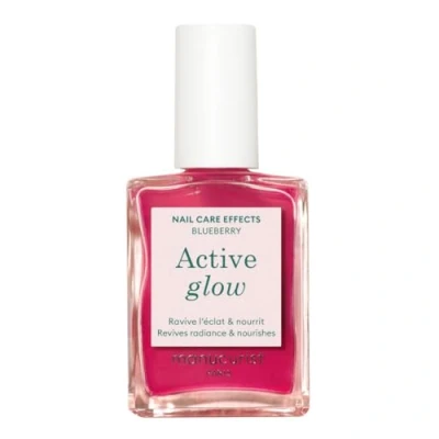 Imagen de MANUCURIST Active Glow Blueberry (Rosa) Esmalte de Uñas Fortalecedor Origen Orgánico: Almendra Dulce, Arándano, Nutritivo y Brillante, Transparente