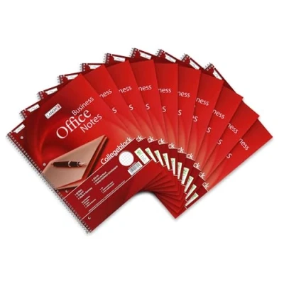 Imagen de Landre Office 100050247 Lote de 10 libretas A4, 80 páginas cuadriculadas con margen, 70 g/m²