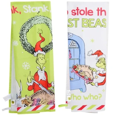 Imagen de The Grinch Pack de 2 Paños Cocina, Cocina Navideños