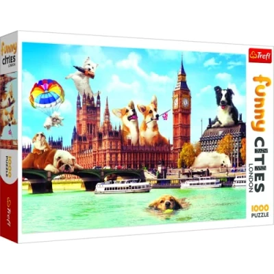 Imagen de Trefl Perros en Londres 1000 Piezas, Ciudad Graciosa, Adultos y niños a Partir de 12 años Puzzle, Color