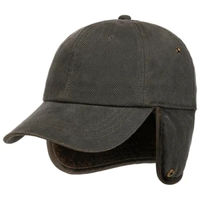 Imagen de Stetson Gorra con Orejeras Herringbone Hombre de Invierno béisbol Cerrado por atrás, Visera, Forro, Banda Piel otoño/Invierno M (56 57 cm) Gris