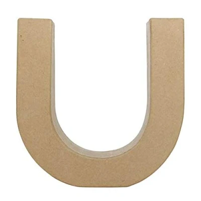 Imagen de Décopatch Ref AC414O Alfabeto de papel maché Letra minúscula divertida &quot;U&quot; Divertido para decorar con papeles Décopatch, pegamento y barniz, 5 x 22 23 cm Marrón