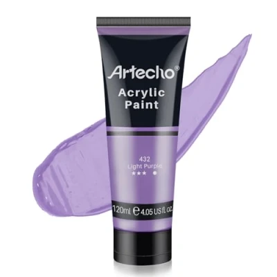 Imagen de Artecho Pinturas Acrilicas 120ml Violeta Suave, Impermeable y resistente a la luz, para Lienzos, Tela, Madera, Cristal, Piedras.
