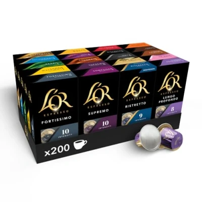 Imagen de L&#039;OR Espresso Cápsulas de Café Surtido Intensidades 5 a 12 200 Compatibles Nespresso (R)*