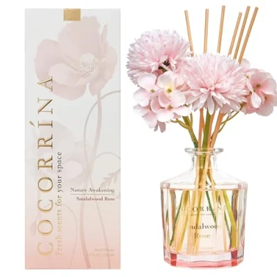 Imagen de COCORRÍNA Flor Difusor de Varillas con 8 Fragancia 250ml/ Sándalo Rosa/Ambientadores Hogar, Ambientador Varillas/difusor Aromas/para Decoración Baños y Estanterías