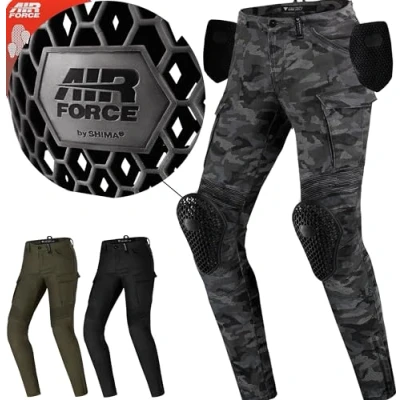 Imagen de SHIMA GIRO 2.0 LADY Pantalon Moto Mujer Pantalones Elásticos, Slim Fit, de Carga con Capa Calefactora, DuraQL, Prottecion Rodilla y Cadera, Bolsillos Laterales (Camo, 28)