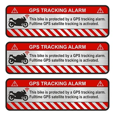 Imagen de Finest Folia 9 pegatinas para GPS bicicleta, moto, coche, alarma, antirrobo, seguro (corte de aluminio plateado, R056)