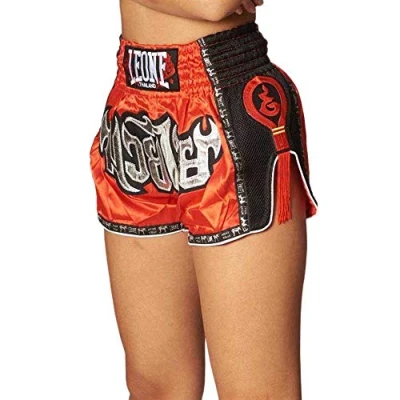 Imagen de LEONE 1947, Pantalones Cortos Bangkok Kick Thai, Unisex Adulto, Rojo, XL, AB754