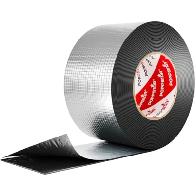 Imagen de Poppstar Cinta adhesiva papel aluminio de butilo (10 m x 75 mm 1,5 mm) autoadhesiva y selladora