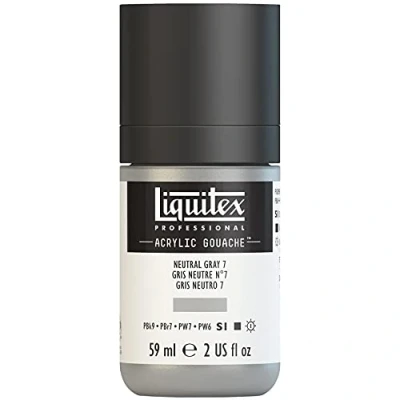 Imagen de Liquitex Professional Gouache acrílico extrafino viscocidad Baja, Tubo 59 ml, Gris Neutro, 2 Fl Oz (Pack of 1)