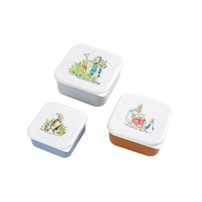 Imagen de Petit jour Set de 3 almuerzos o merienda para niños Pequeño, mediano, grande encajan entre sí Polipropileno Piedra conejo