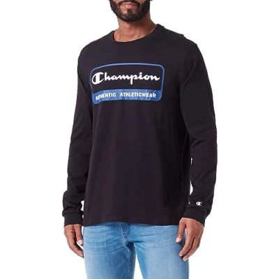 Imagen de Champion Legacy Graphic Shop Authentic Cuello Redondo L s Camiseta de Manga Larga, Negro, M para Hombre