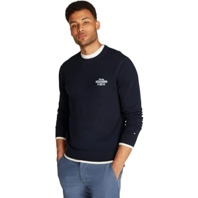 Imagen de Tommy Hilfiger Graphic CREW Jersey de punto, Hombre, Talla: Small, Desert sky