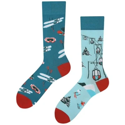 Imagen de TODO Colours Divertidos calcetines con Diseño Multicolor, colorido, loco para la alegría de vivir, esquí, 39 42