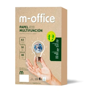 Imagen de Papel Reciclado din A3, Paquete de Folios A3 80gr, para Fotocopiadora e Impresora, 1 50 100% · m office (50 hojas)