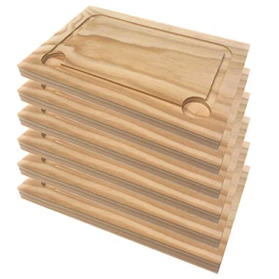 Imagen de Space Home Plato de Madera para Churrasco Set 6 Unidades 30 x 20 cm