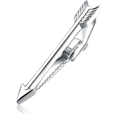 Imagen de Honey Bear flecha arrow Clip Pasador de corbata Pisacorbatas,para los hombres, tamaño normal, acero inoxidable para el regalo boda negocios