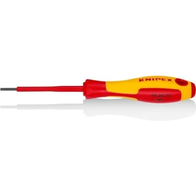Imagen de Knipex Destornilladores para tornillos planos bruñido, mango aislante en dos componentes, según norma VDE 177 mm 98 20 25