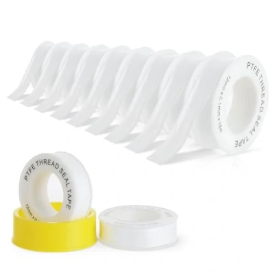 Imagen de Set de 9 cintas sellado para roscas en PTFE 12mm x 15m, cinta impermeable tuberías, duchas y válvulas, hilo roscas, ideal prevenir fugas.