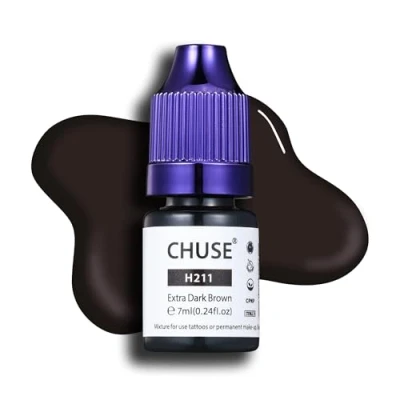 Imagen de CHUSE Pigmentos líquidos híbridos para cejas PMU, 0,24 oz/7 ml (H211 Marrón extra oscuro)