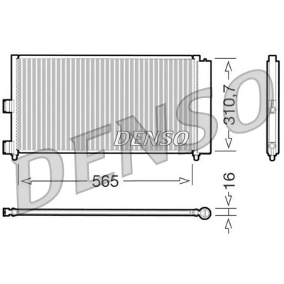 Imagen de DENSO DCN09070 Condensador con secador 565x310.7x16 R 134 a 565 FIAT: Grande Punto Hatchback, II Doblo I Familiar, LANCIA: Ypsilon