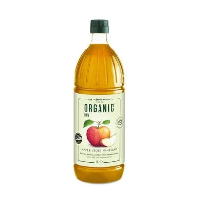 Imagen de Eat Wholesome Food Co. Vinagre de Sidra Manzana Cruda Ecológica sin Filtrar con la Madre, 1L