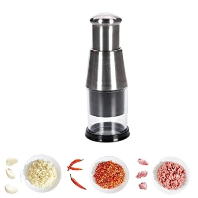 Imagen de UPDAYS Pressed Garlic Chopper,Stainless Steel 304 Masher,Minced Crusher,Multifunctional Manual Onion Chopper Crusher,for Peppers Onions Kitchen Gadget (1PCS)