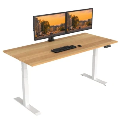 Imagen de FLEXISPOT E6 Escritorio Elevable Eléctrico Premium con Tablero Entero Certificado FSC(160X80)Standing Desk Mesa Ajustable en Altura 4 Memoria Inteligente para Oficina y Hogar Negro Blanco