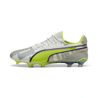 Imagen de Puma KING Ultimate Forever Botas de fútbol con tacos, Hombre, Talla: 44, Feather gray/electric lime/white/flat light gray Zapatos