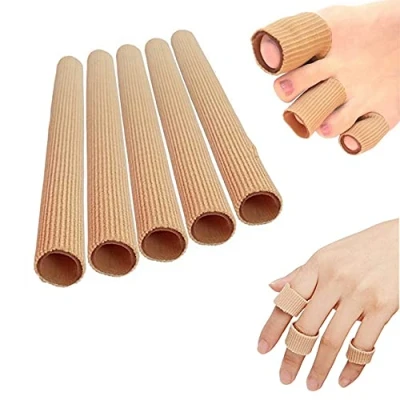 Imagen de 5 protectores tubulares de gel silicona para dedos los pies, separadores juanetes, 15 x 1,5 cm