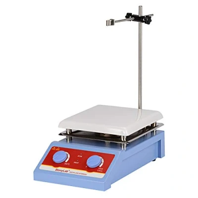 Imagen de stonylab Agitador Magnético con Placa Calefactora, 5L Magnetic Stirrer 0 1600 rpm Velocidad Mezclador Magnetico Calefactora de Cerámica en 19 x cm, Máx.380℃ Potencia Nominal 600W, 220V
