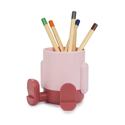 Imagen de Balvi Portalápices Mr Sitty Color Rosa Diseño Colorido y Original con Dos compartimientos Plástico