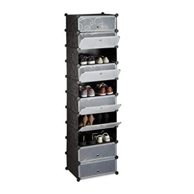 Imagen de Relaxdays Zapatero con 10 Niveles, Negro, 102x102x121 cm
