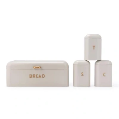 Imagen de Salter BW13731OEU7 Pebble Juego de encimera 4 piezas Bandeja pan, té, azúcar, botes café, recipientes almacenamiento, acero con recubrimiento en polvo duradero, fácil limpiar