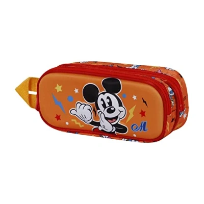 Imagen de Disney Mickey Mouse Whisper Estuche Portatodo 3D Doble, Naranja, 22 x 9.5 cm